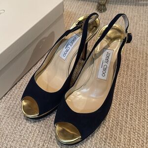 Jimmy Choo navy suede size 8 heel